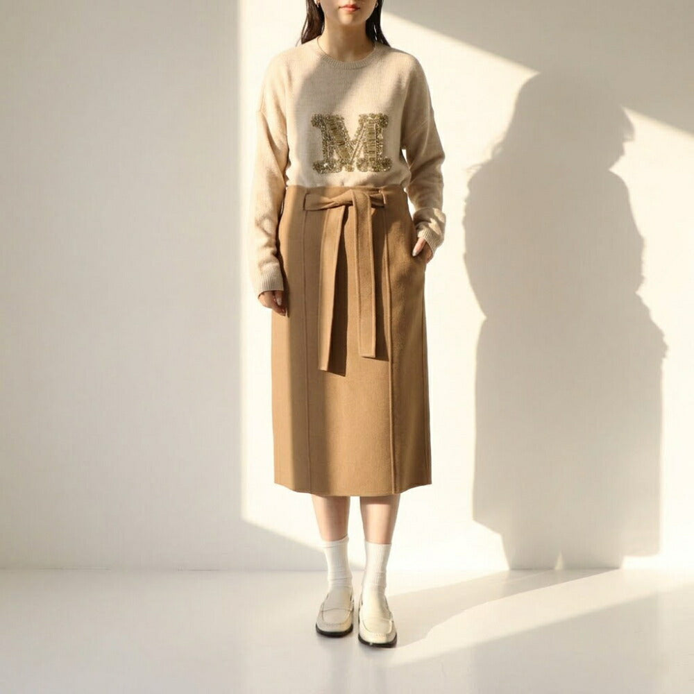Max Mara スカート ブラウン ALEC ペンシルスカート ミディ丈 29106033