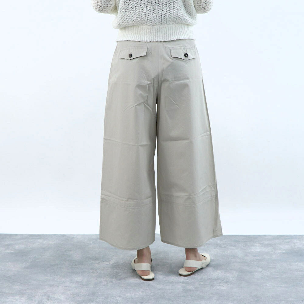 Max Mara ライトグレー ベージュ アンクル丈 ワイドパンツ 29136021