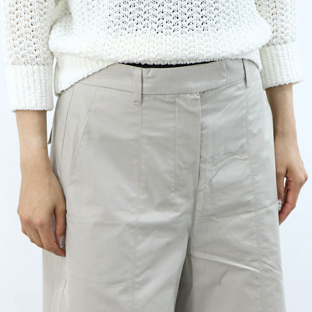 Max Mara ライトグレー ベージュ アンクル丈 ワイドパンツ 29136021