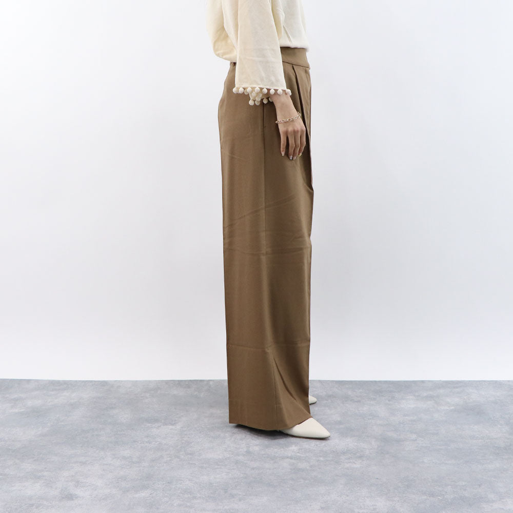 Max Mara ロングパンツ ブラウン ウール CARMEN ストレートパンツ