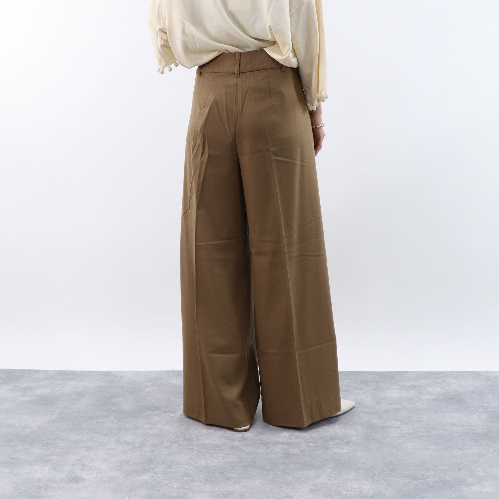Max Mara ロングパンツ ブラウン ウール CARMEN ストレートパンツ