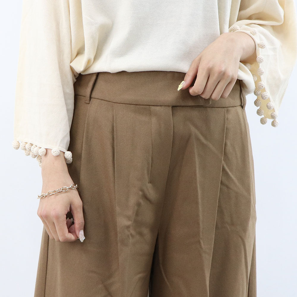 Max Mara ロングパンツ ブラウン ウール CARMEN ストレートパンツ