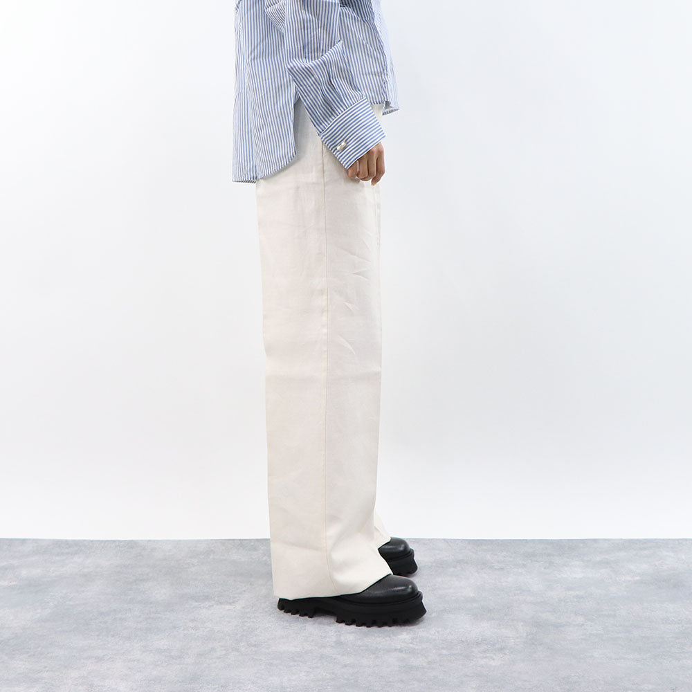 Max Mara ロングパンツ アイボリー リネン フレアパンツ センター