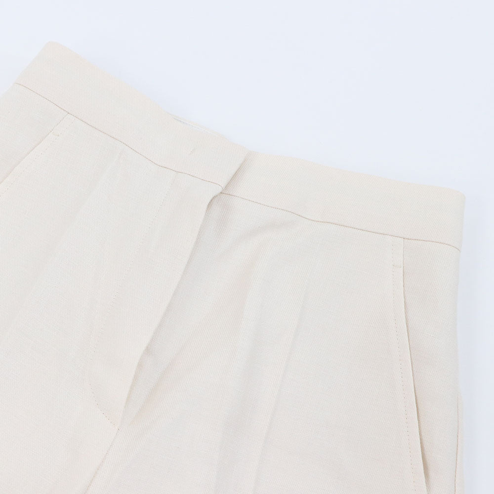 Max Mara ロングパンツ アイボリー リネン フレアパンツ センタープレス 11131102