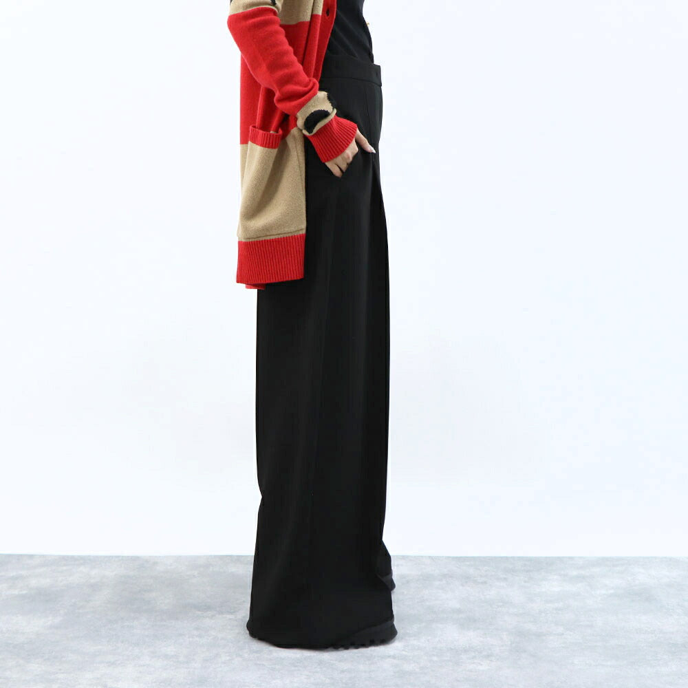 Max Mara ブラック スラックス ストレート ワイドパンツ 21136041