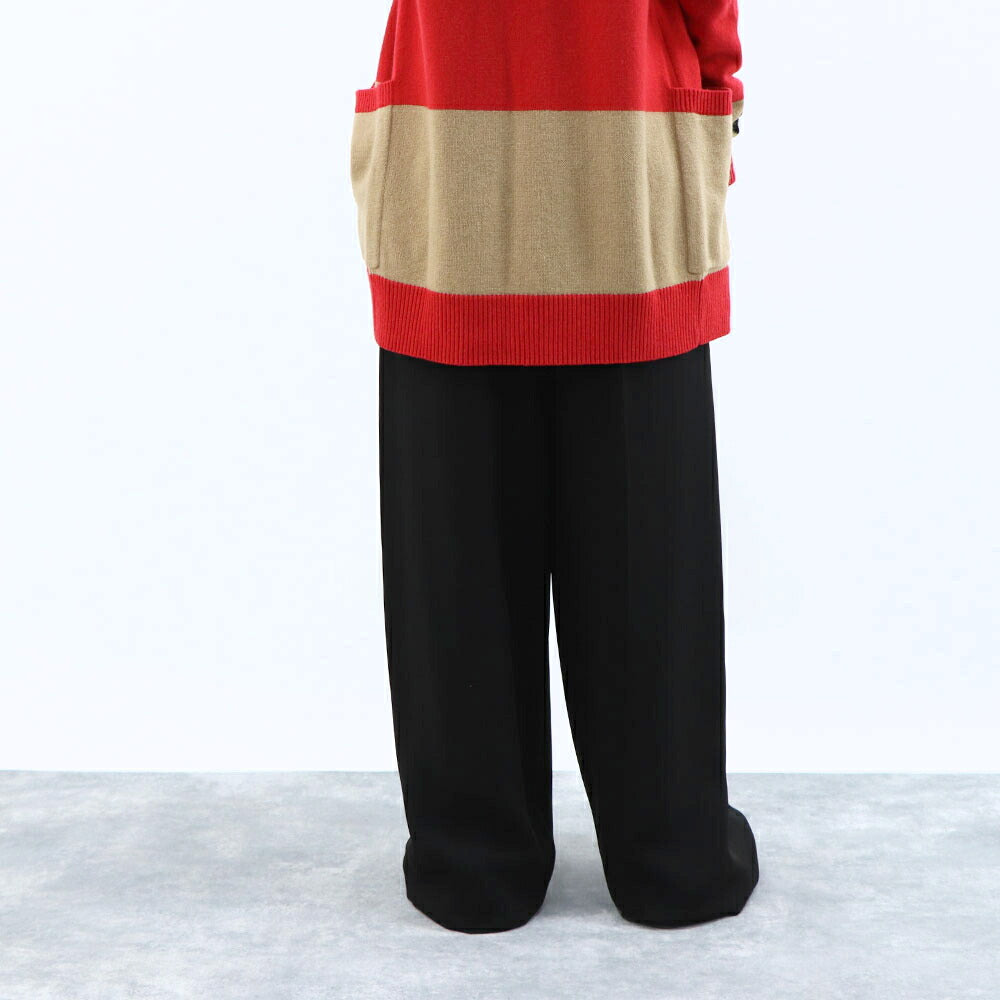 Max Mara ブラック スラックス ストレート ワイドパンツ 21136041