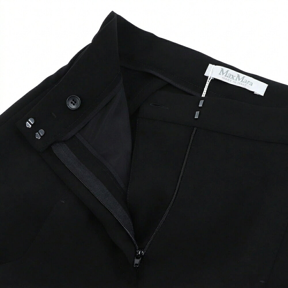 Max Mara ブラック スラックス ストレート ワイドパンツ 21136041