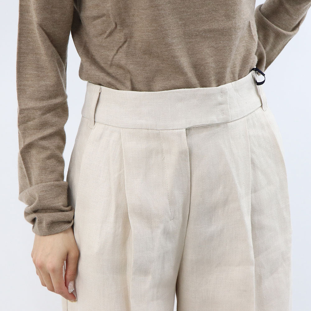 Max Mara ロングパンツ ベージュ リネン 麻 ワイドパンツ 19131153