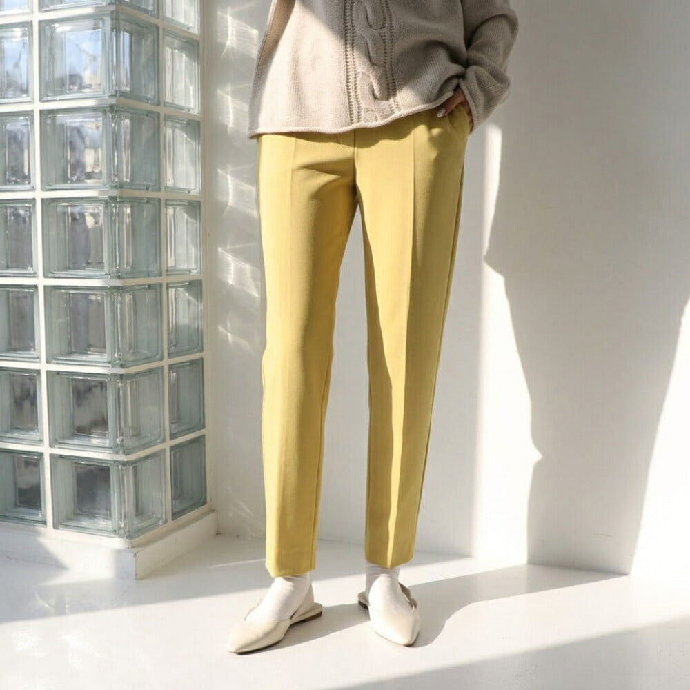Max Mara ホワイト マスタード テーパードパンツ スラックス 21786021