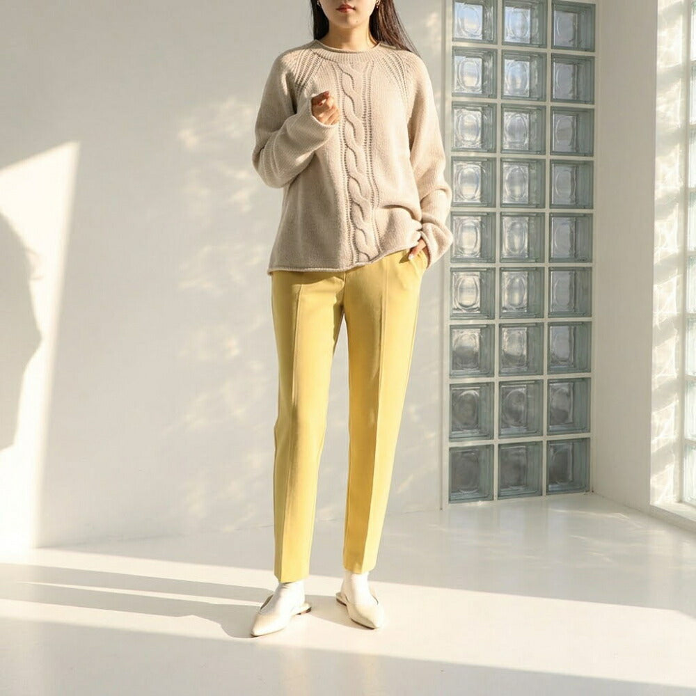 Max Mara ホワイト マスタード  テーパードパンツ スラックス 21786021