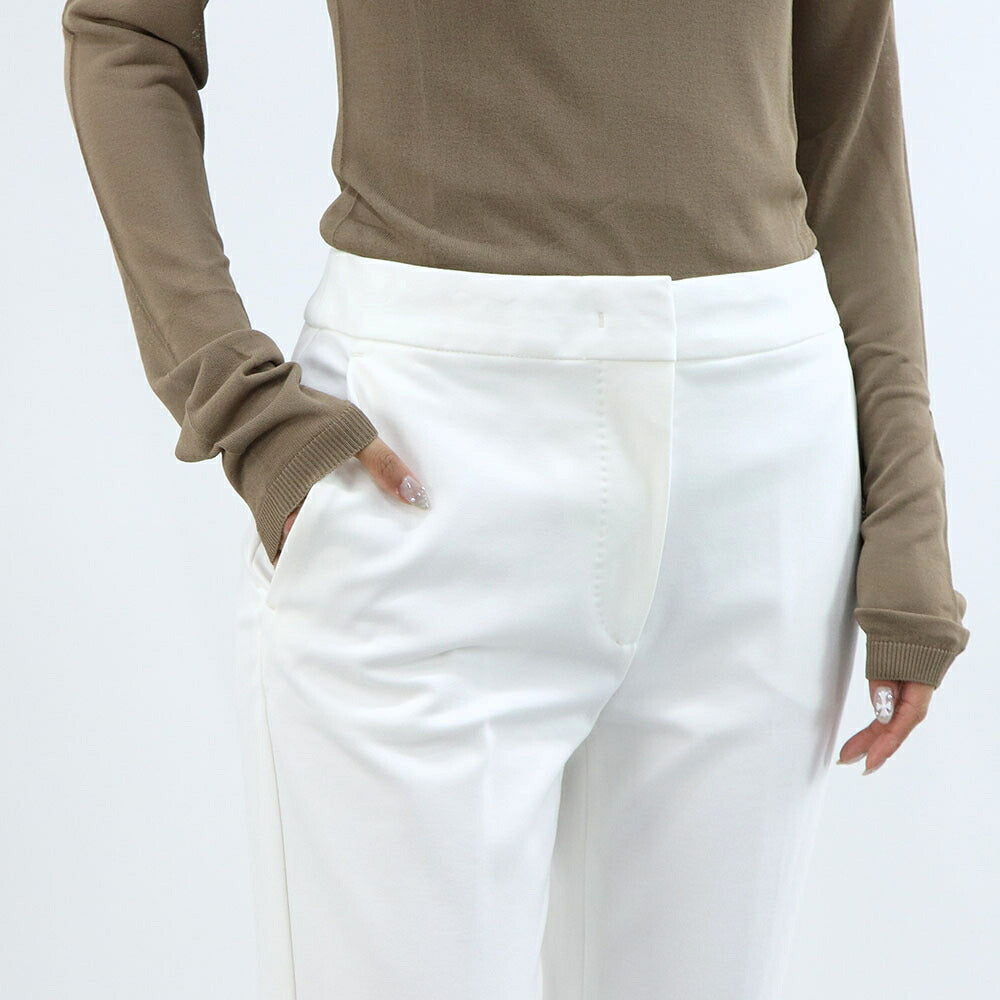 Max Mara ホワイト マスタード  テーパードパンツ スラックス 21786021