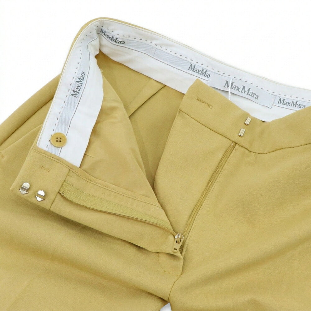 Max Mara ホワイト マスタード  テーパードパンツ スラックス 21786021
