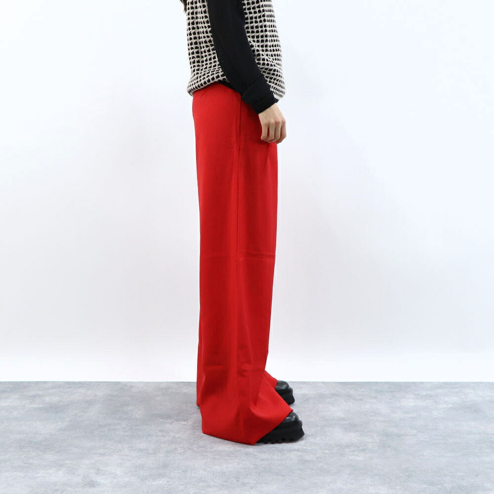 Max Mara レッド スラックス ワイドパンツ フロントタック 21136191