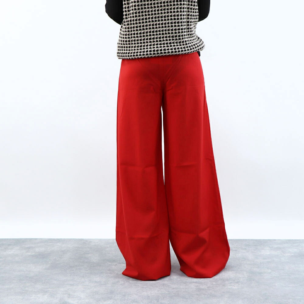 Max Mara レッド スラックス ワイドパンツ フロントタック 21136191