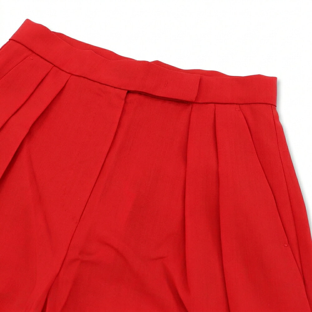 Max Mara レッド スラックス ワイドパンツ フロントタック 21136191
