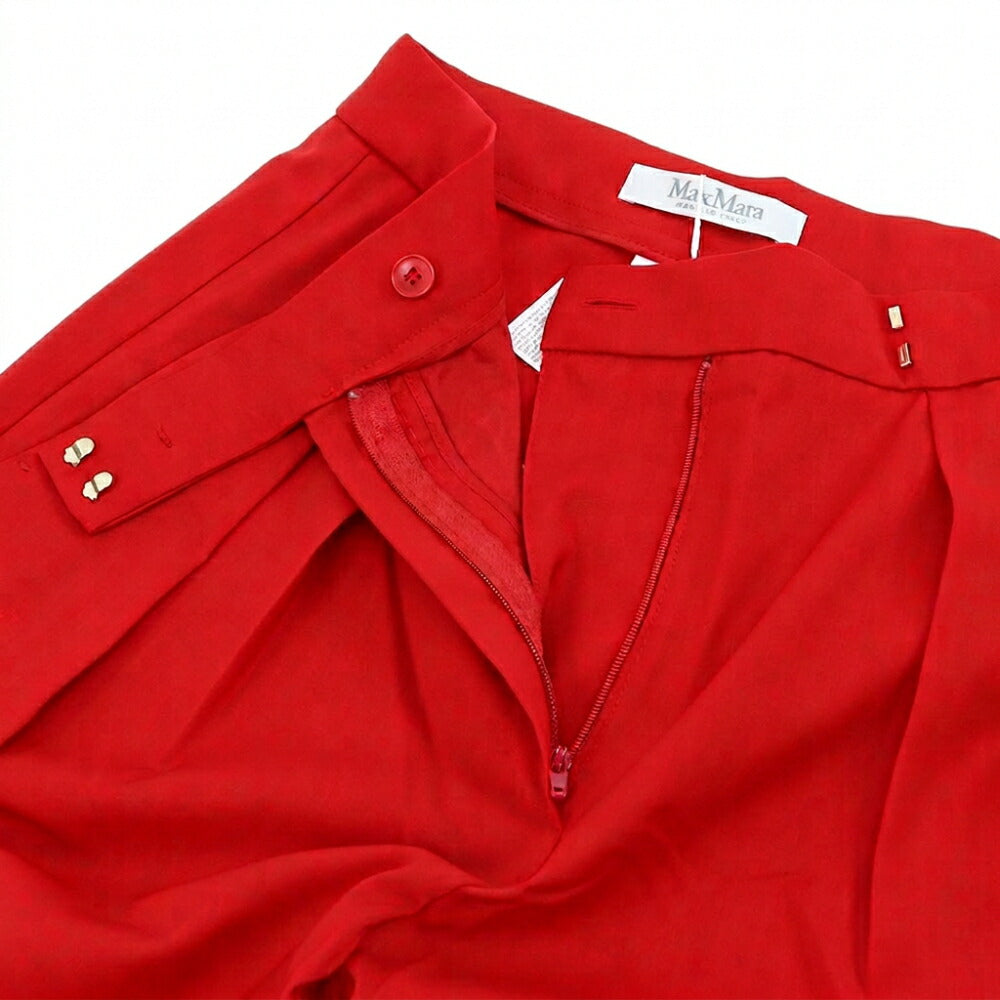 Max Mara レッド スラックス ワイドパンツ フロントタック 21136191