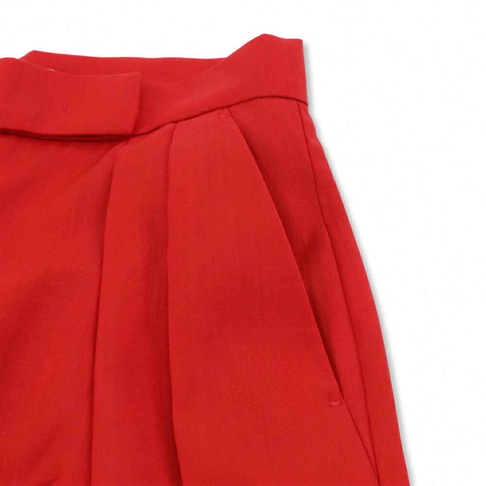 Max Mara レッド スラックス ワイドパンツ フロントタック 21136191