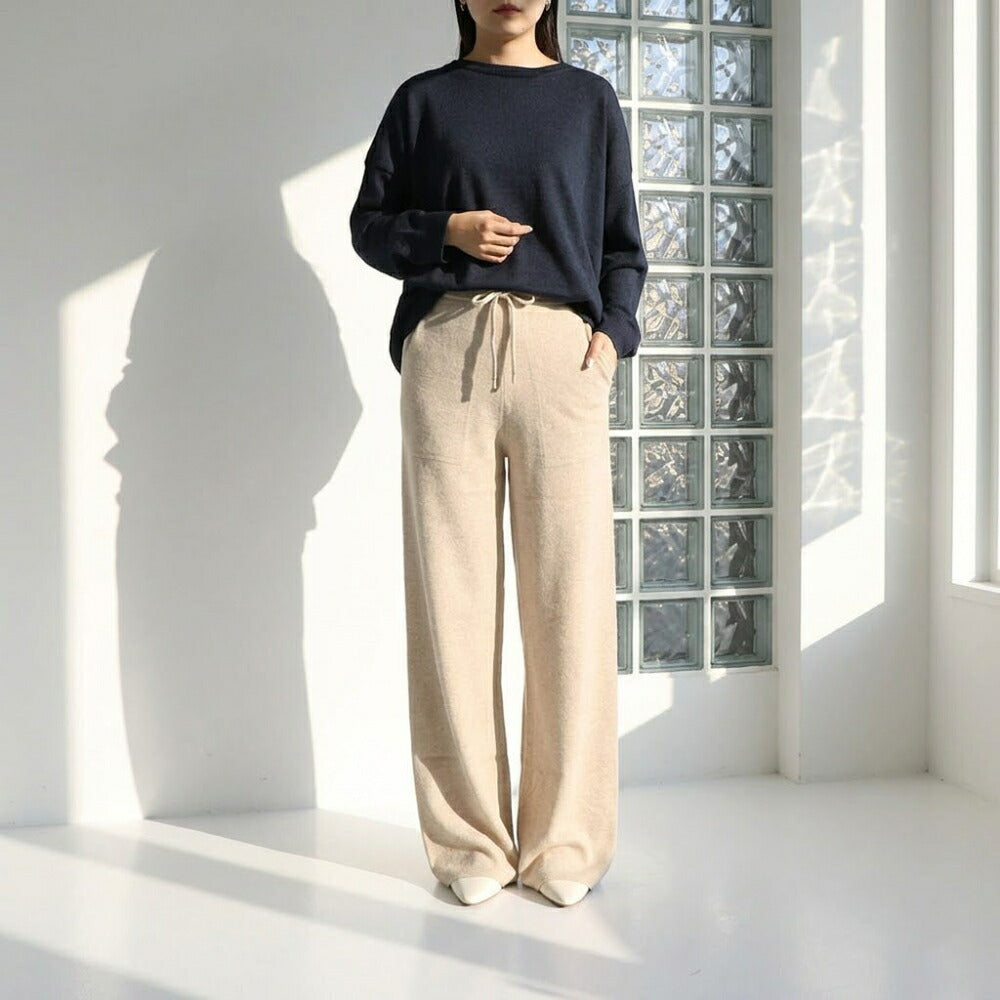 Max Mara ベージュ ニットパンツ ドロスト 21336032