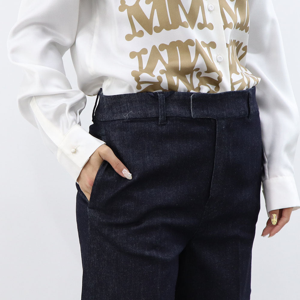Max Mara デニムパンツ インディゴブルー クロップドパンツ ストレートパンツ 29186011
