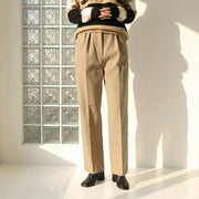 Max Mara ブラウン エラスタン スラックス トラウザーパンツ フロントタック 21136062
