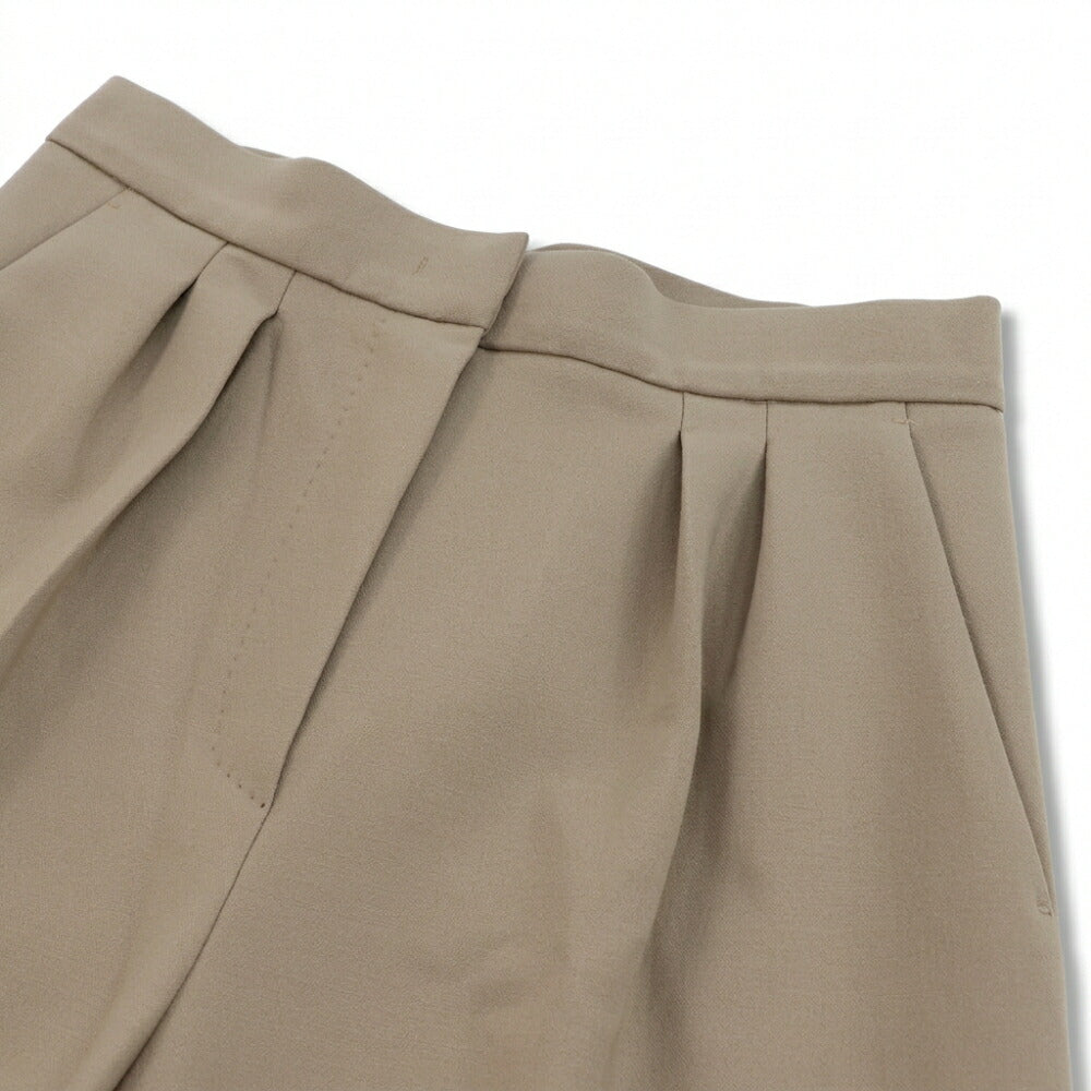 Max Mara ブラウン エラスタン スラックス トラウザーパンツ フロントタック 21136062