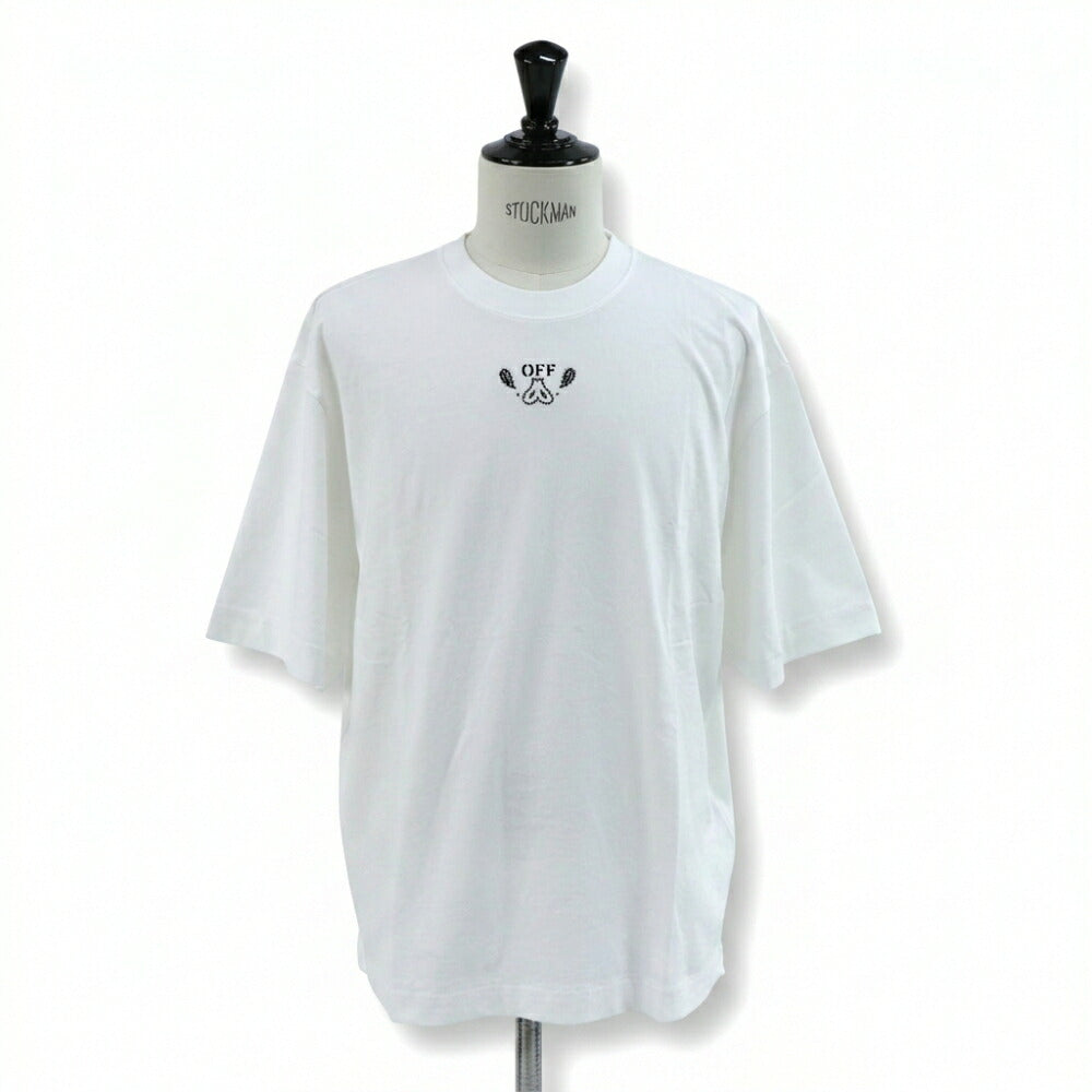 Off-White Tシャツ WHITE バンダナスケート バックプリント 半袖 OMAA120S24JER0030110