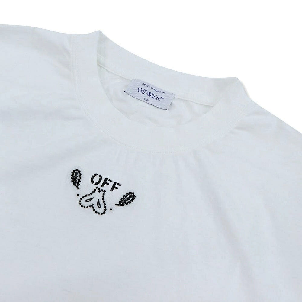 Off-White Tシャツ WHITE バンダナスケート バックプリント 半袖 OMAA120S24JER0030110