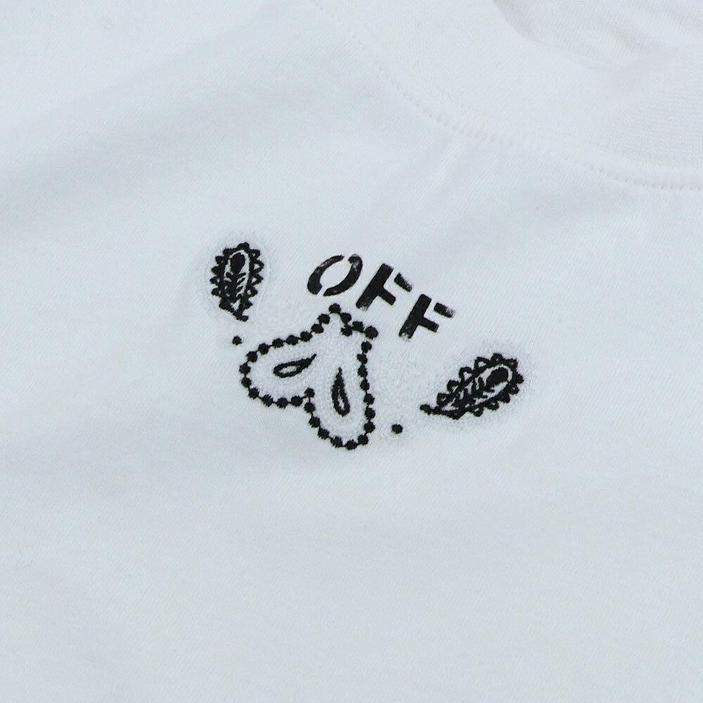 Off-White Tシャツ WHITE バンダナスケート バックプリント 半袖 OMAA120S24JER0030110