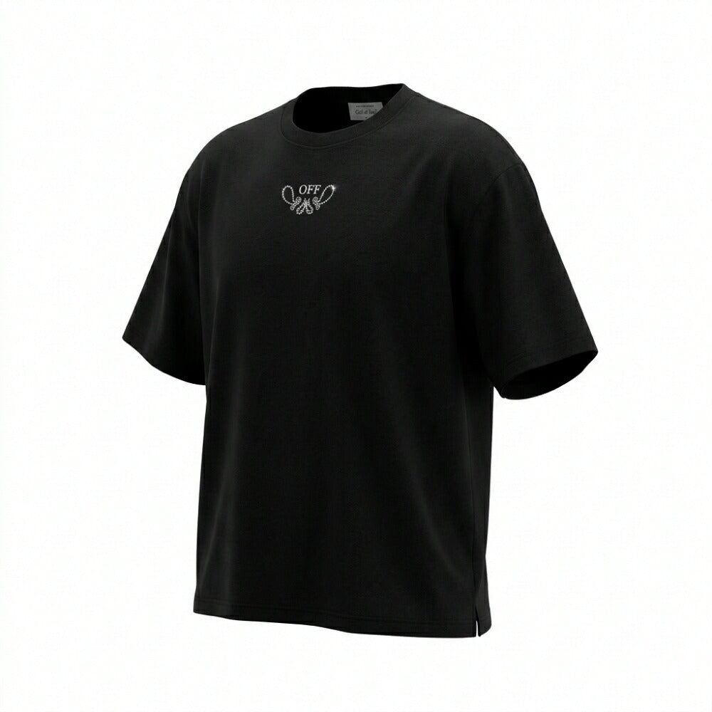 Off-White Tシャツ BLACK バンダナスケート バックプリント 半袖 OMAA120S24JER0031001