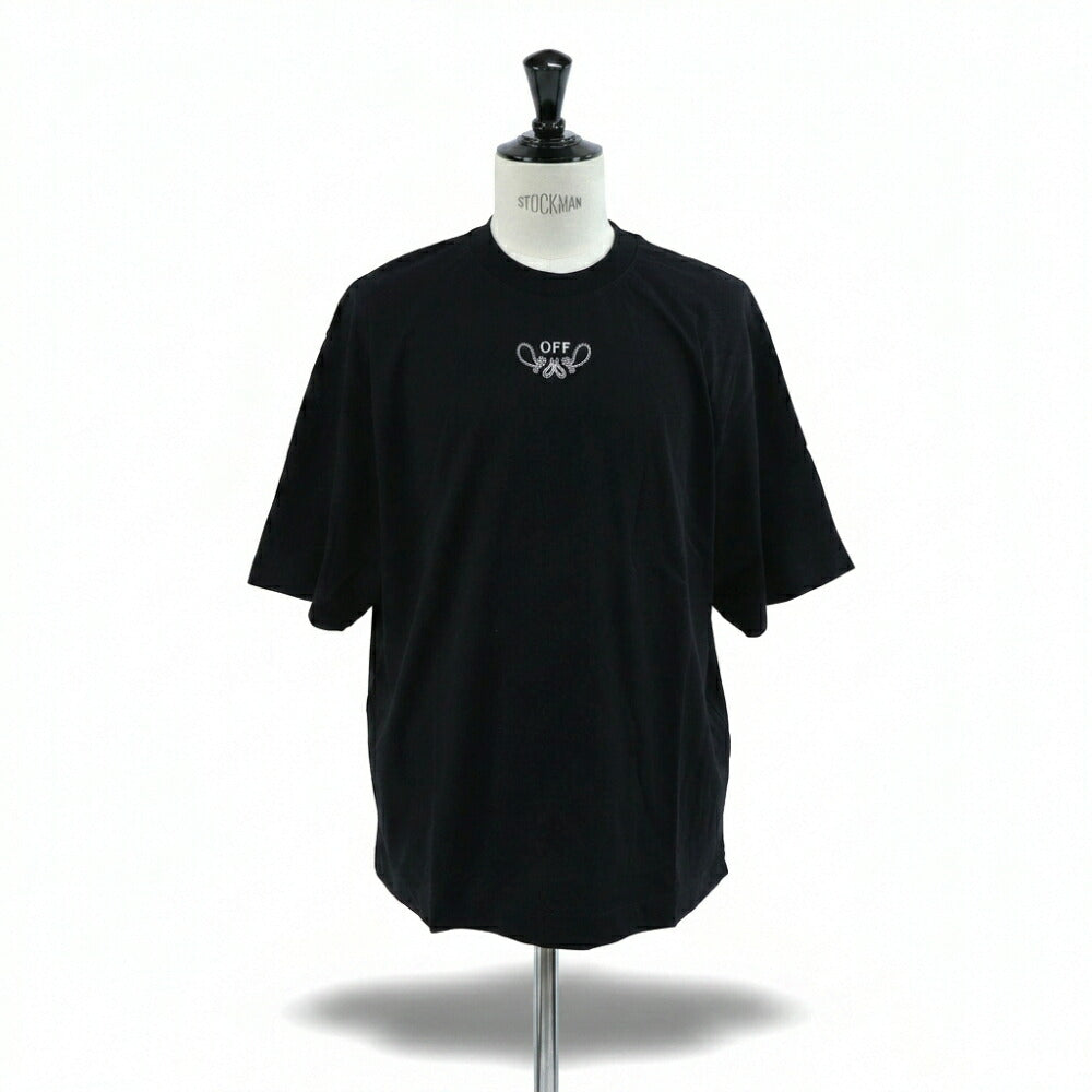 Off-White Tシャツ BLACK バンダナスケート バックプリント 半袖 OMAA120S24JER0031001