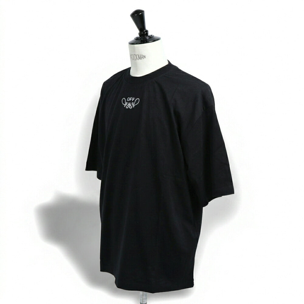 Off-White Tシャツ BLACK バンダナスケート バックプリント 半袖 OMAA120S24JER0031001