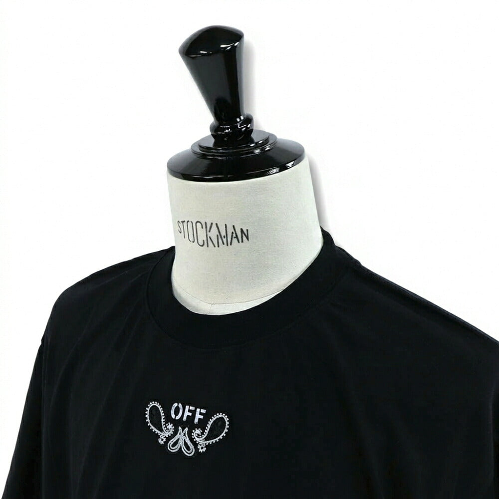 Off-White Tシャツ BLACK バンダナスケート バックプリント 半袖 OMAA120S24JER0031001