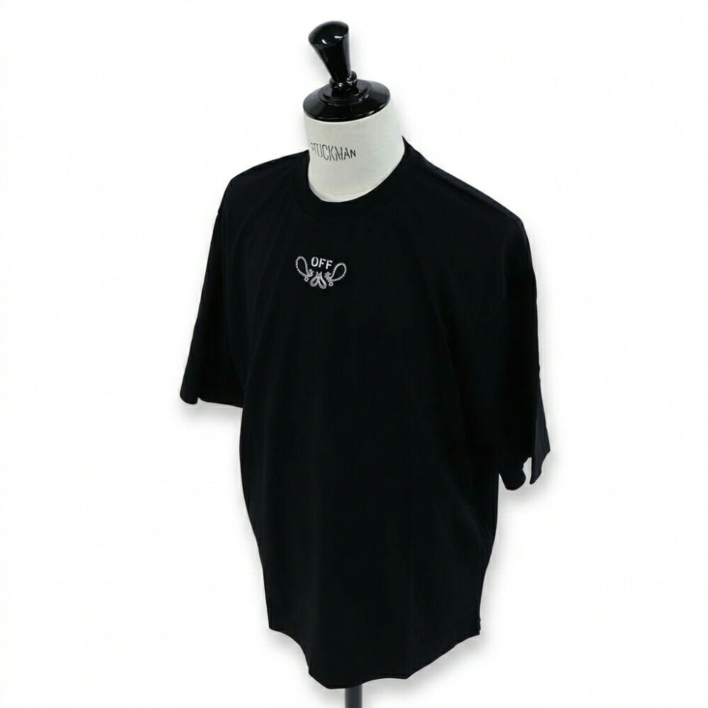 Off-White Tシャツ BLACK バンダナスケート バックプリント 半袖 OMAA120S24JER0031001