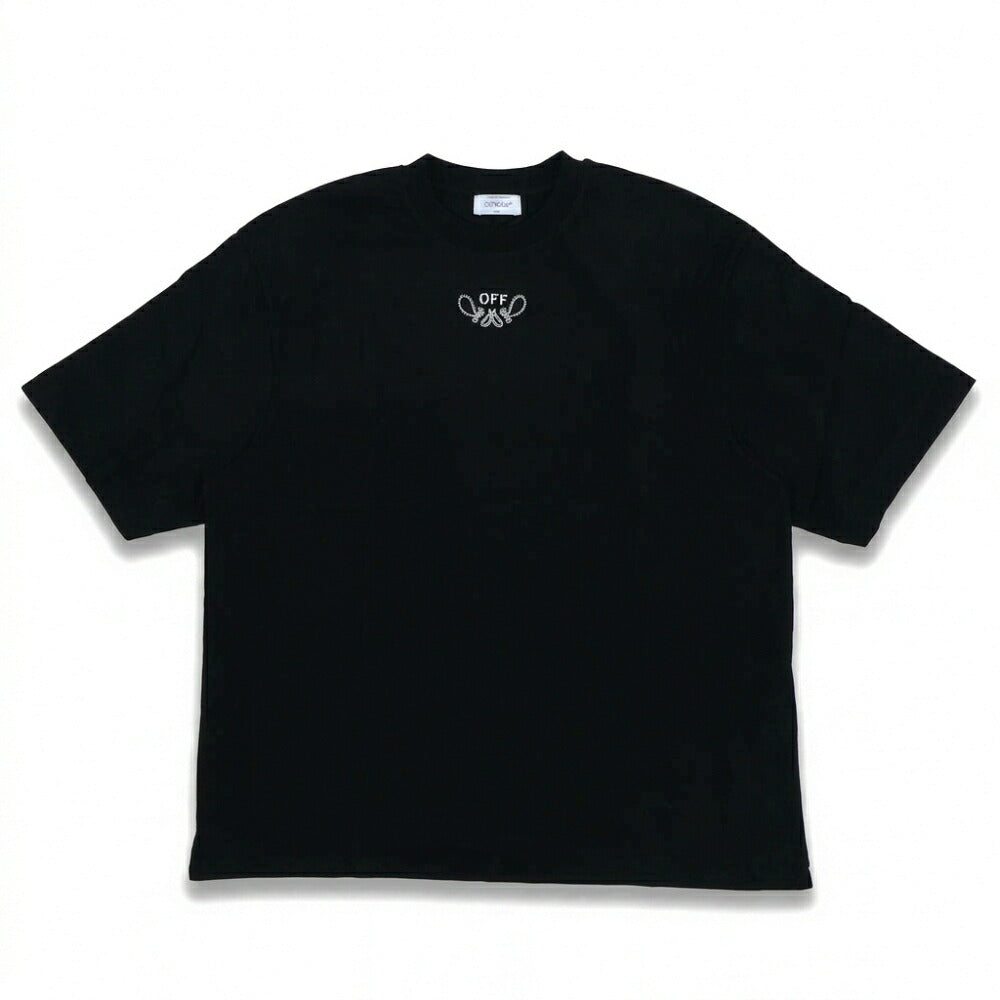 Off-White Tシャツ BLACK バンダナスケート バックプリント 半袖 OMAA120S24JER0031001