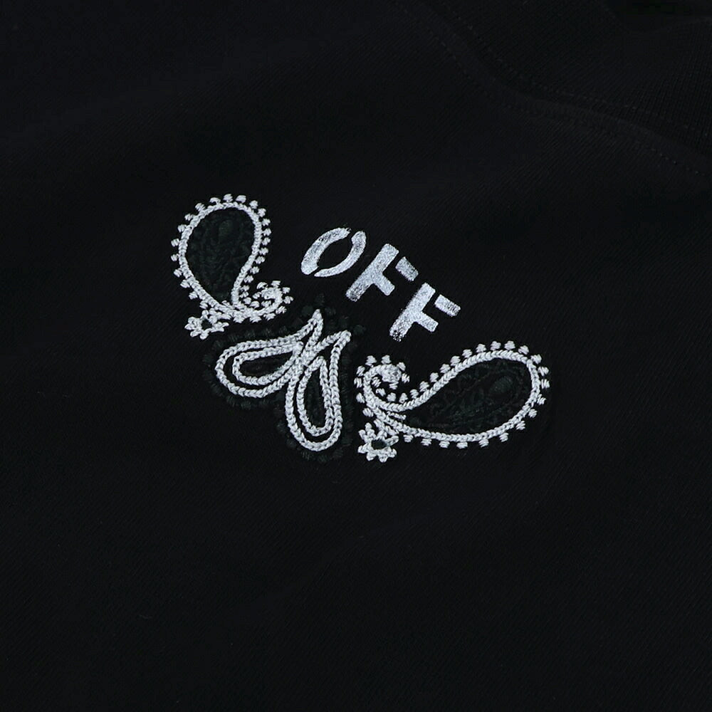 Off-White Tシャツ BLACK バンダナスケート バックプリント 半袖 OMAA120S24JER0031001