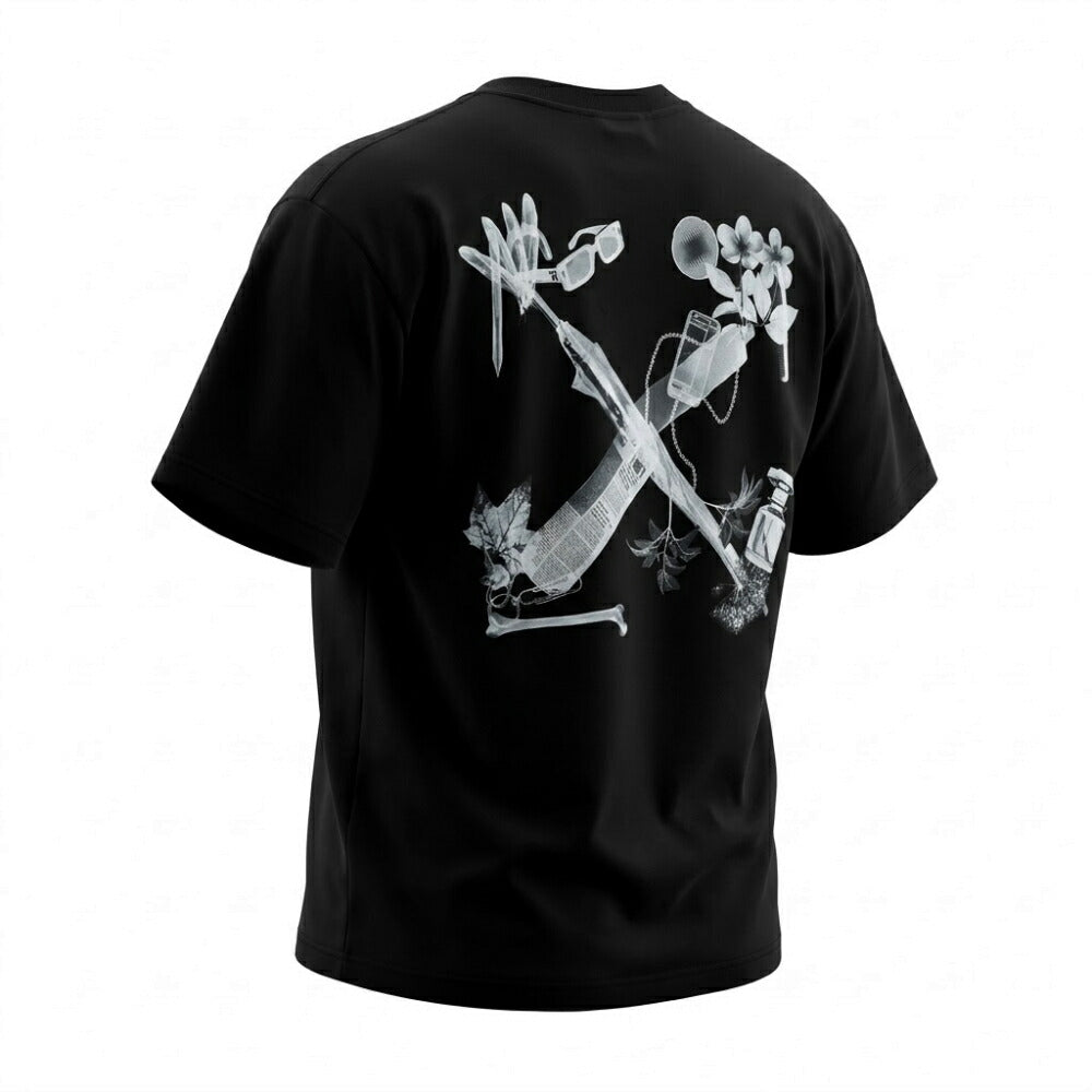 Off-White Tシャツ BLACK スキャンアロー バックプリント 半袖 OMAA161S24JER0021006