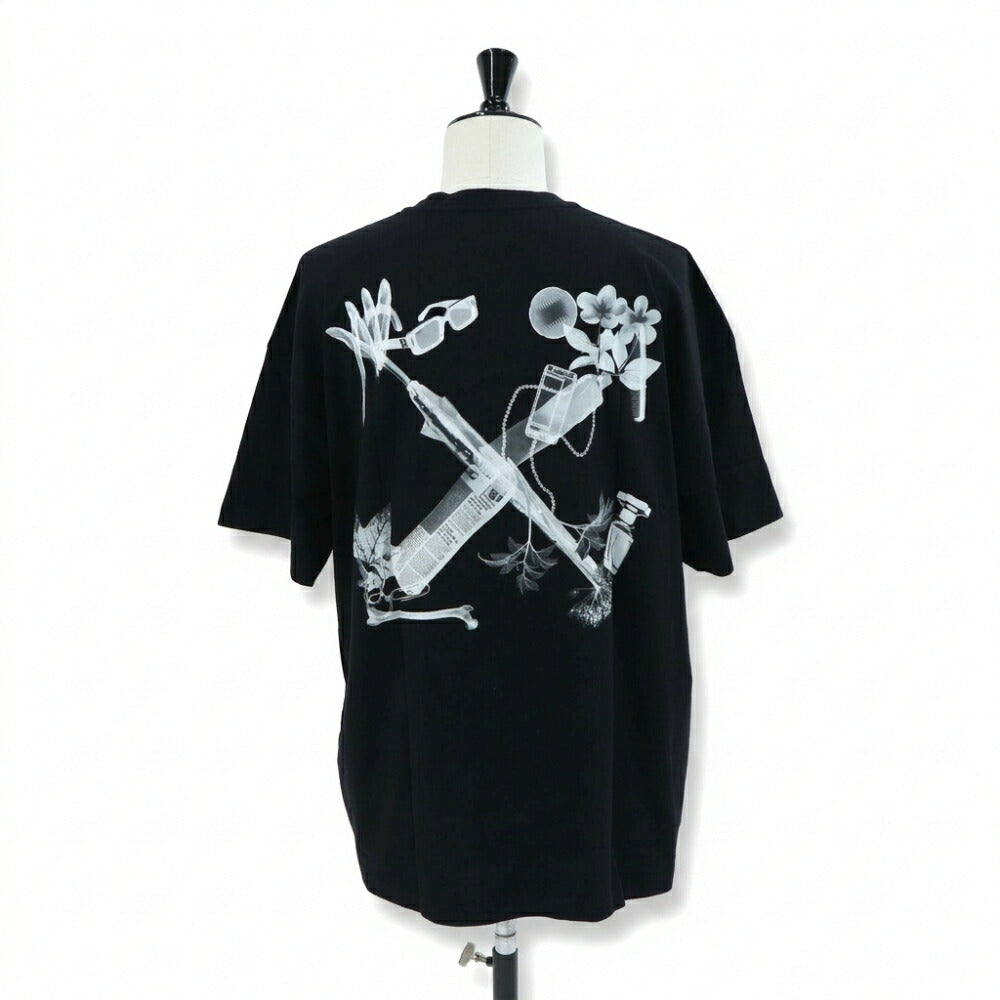 Off-White Tシャツ BLACK スキャンアロー バックプリント 半袖 OMAA161S24JER0021006