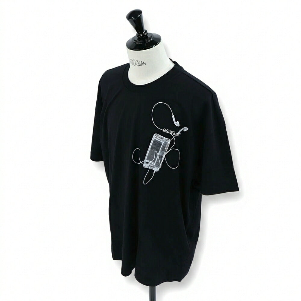 Off-White Tシャツ BLACK スキャンアロー バックプリント 半袖 OMAA161S24JER0021006