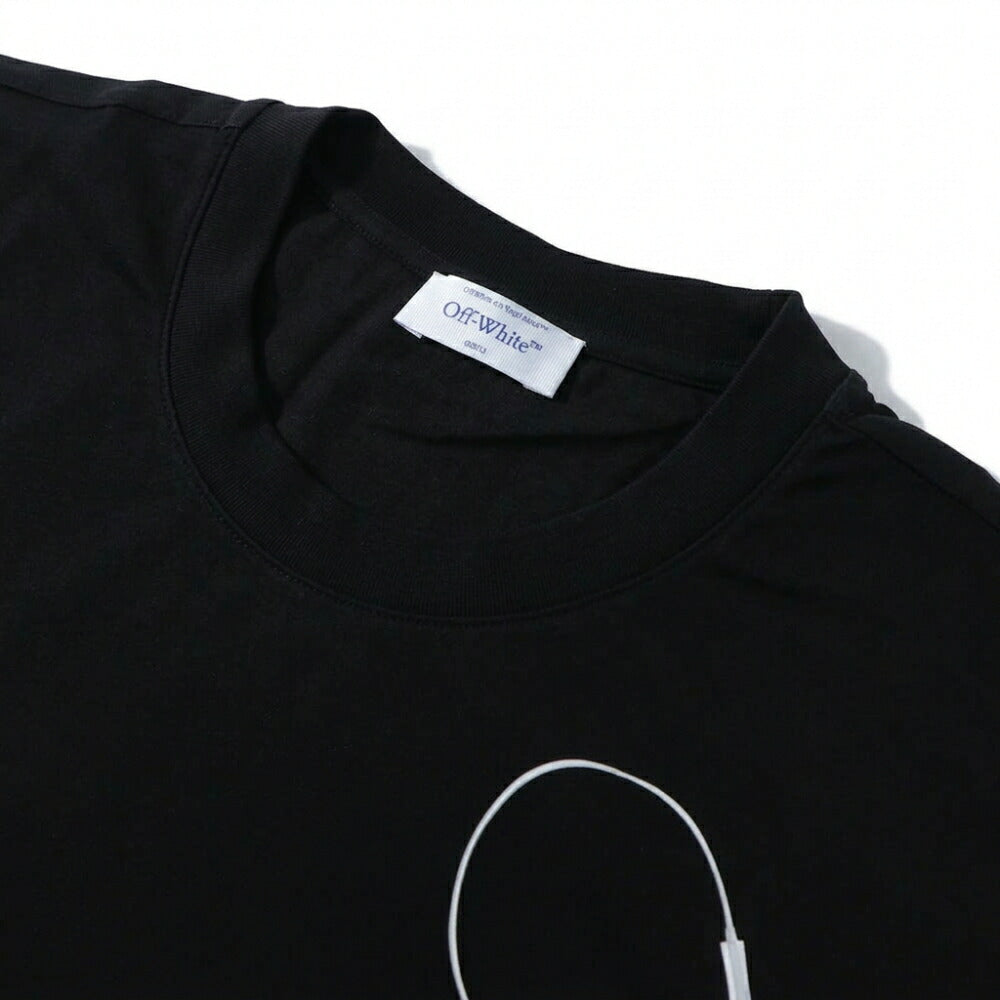 Off-White Tシャツ BLACK スキャンアロー バックプリント 半袖 OMAA161S24JER0021006