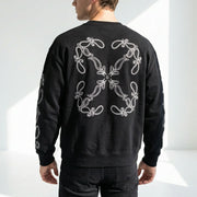 Off-White トレーナー BLACK バンダナアロー バックプリント OMBA054S24FLE0021001