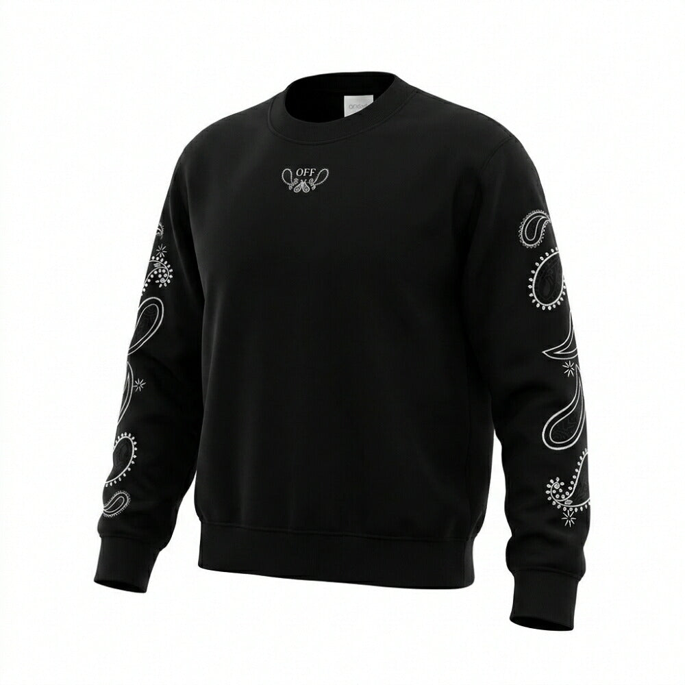 Off-White トレーナー BLACK バンダナアロー バックプリント OMBA054S24FLE0021001