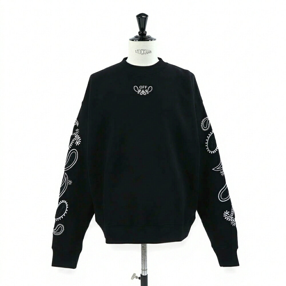 Off-White トレーナー BLACK バンダナアロー バックプリント OMBA054S24FLE0021001