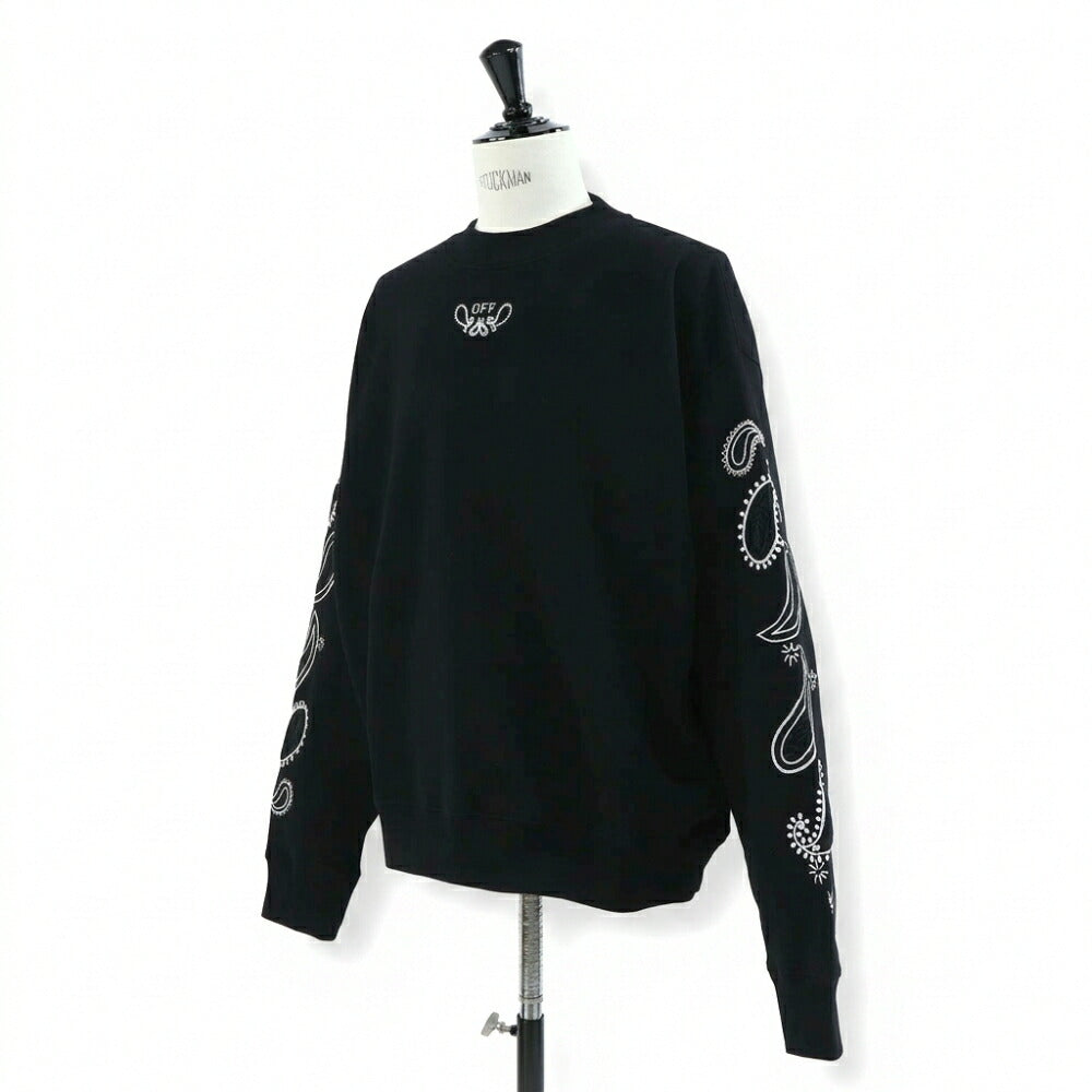 Off-White トレーナー BLACK バンダナアロー バックプリント OMBA054S24FLE0021001
