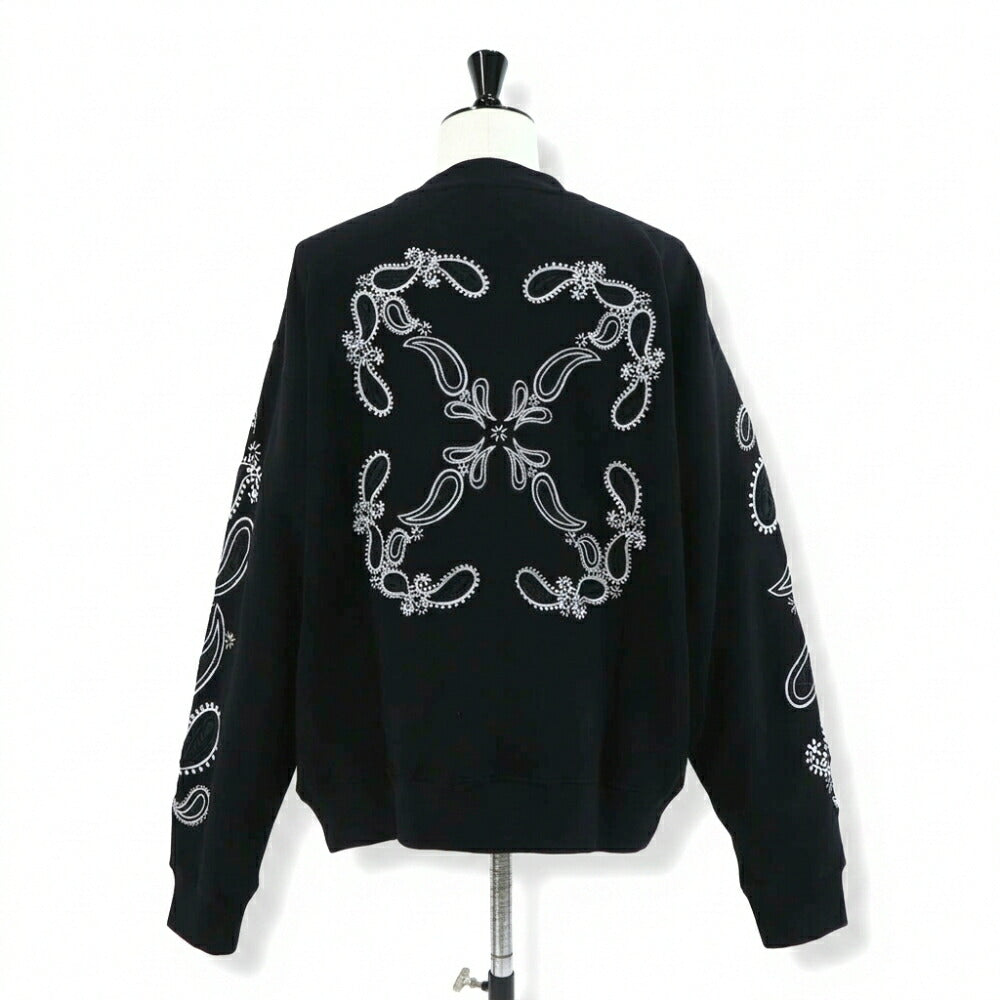 Off-White トレーナー BLACK バンダナアロー バックプリント OMBA054S24FLE0021001