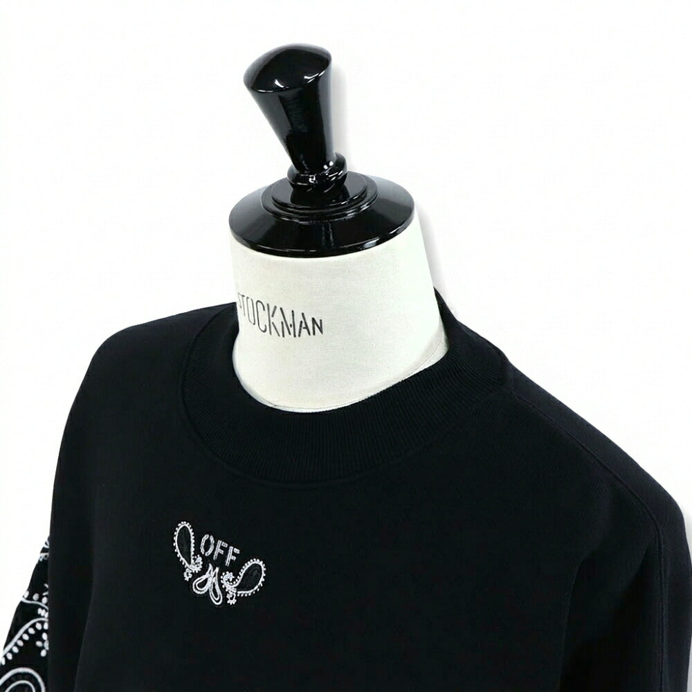 Off-White トレーナー BLACK バンダナアロー バックプリント OMBA054S24FLE0021001
