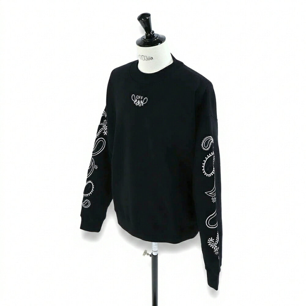 Off-White トレーナー BLACK バンダナアロー バックプリント OMBA054S24FLE0021001