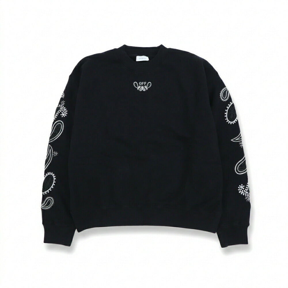 Off-White トレーナー BLACK バンダナアロー バックプリント OMBA054S24FLE0021001