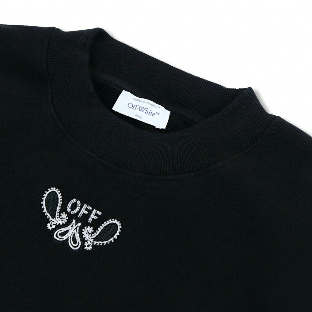 Off-White トレーナー BLACK バンダナアロー バックプリント OMBA054S24FLE0021001