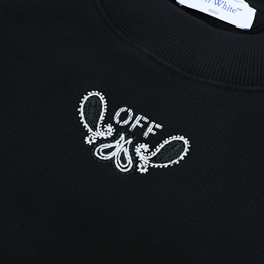 Off-White トレーナー BLACK バンダナアロー バックプリント OMBA054S24FLE0021001