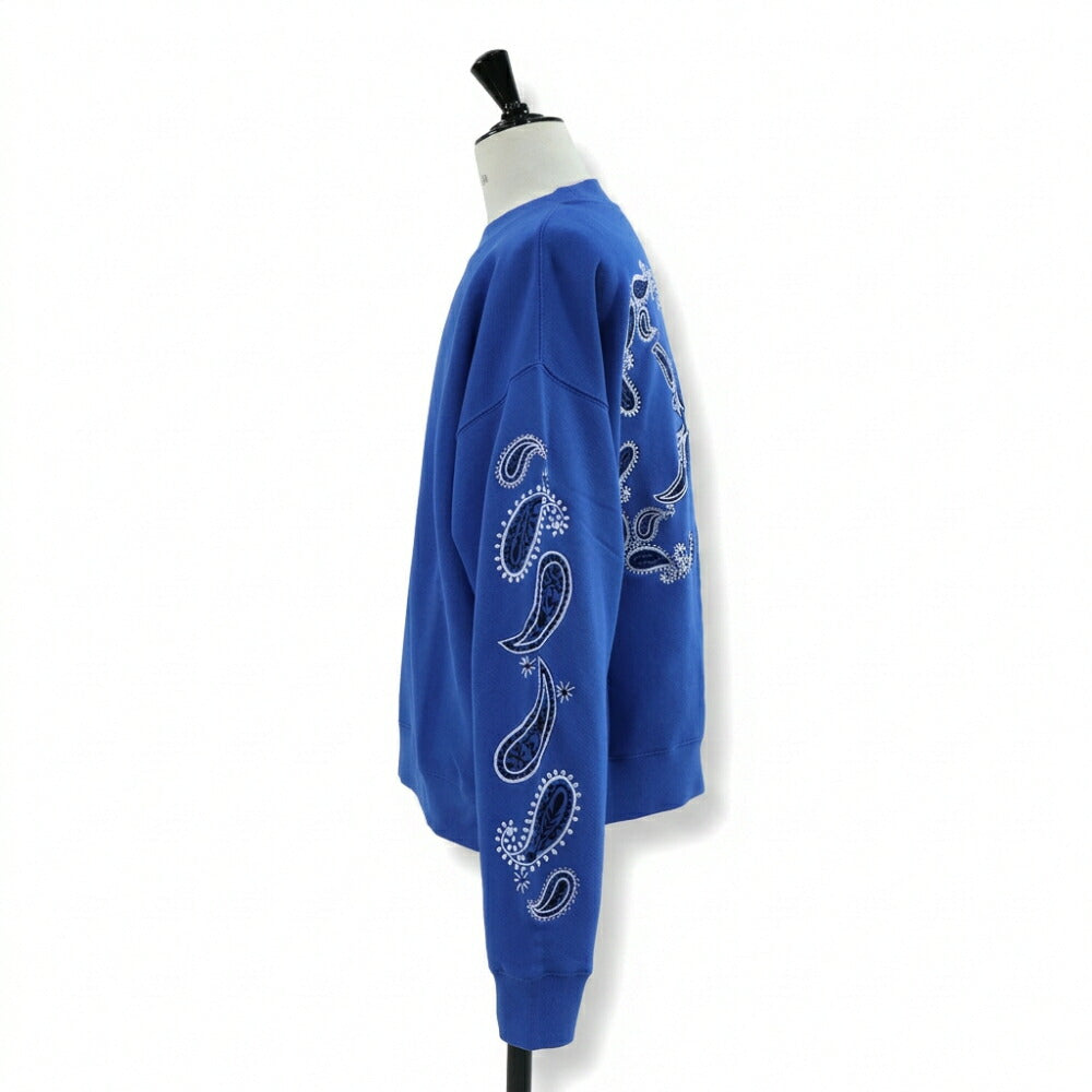 Off-White トレーナー BLUE バンダナアロー バックプリント OMBA054S24FLE0024601